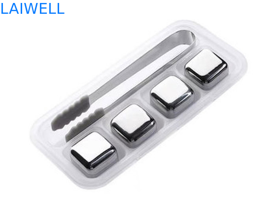 Dispositivo di raffreddamento di vino d'argento del metallo di lucidatura dello specchio del cubetto di ghiaccio 27MM