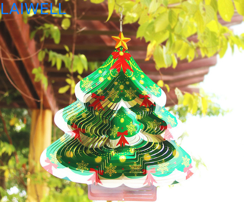 Carillon di vento giranti dell'albero di Natale del filatore 3D del vento del metallo di larghezza 27cm
