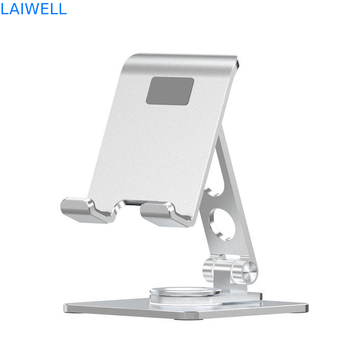 95*132*44MM Nuovo design di lusso Portatile 360 gradi di rotazione argento alluminio pieghevole supporto per telefono cellulare