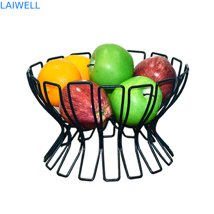 25*22*16CM Logo con incisione al laser Nero Fornire European Iron Art Cesto di frutta utensili domestici in metallo Per le esigenze del cliente