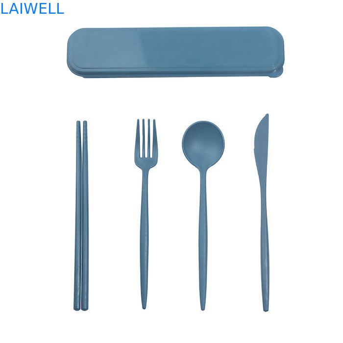 Apparecchi da tavola ecologici leggeri Accessori per alimenti Fibra di paglia di grano a 4 PC Set di apparecchi da tavola per ambienti ad alta temperatura