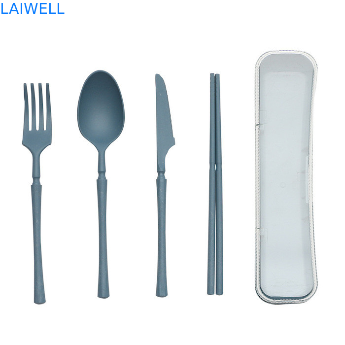 Set di posate pieghevoli da 4 PC Resistente alle alte temperature Accessoiri per posate ecologiche Fabbricati con fibre di paglia di grano Di varie dimensioni Eco-friendly And Durable