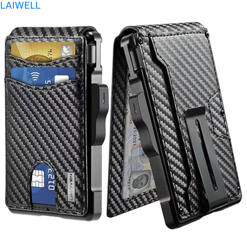 11.2*7.4*1.7cm Nero Porta carte RFID in alluminio ad alta capacità Contiene fino a 12 carte Perfetto per viaggi d'affari Design di lusso