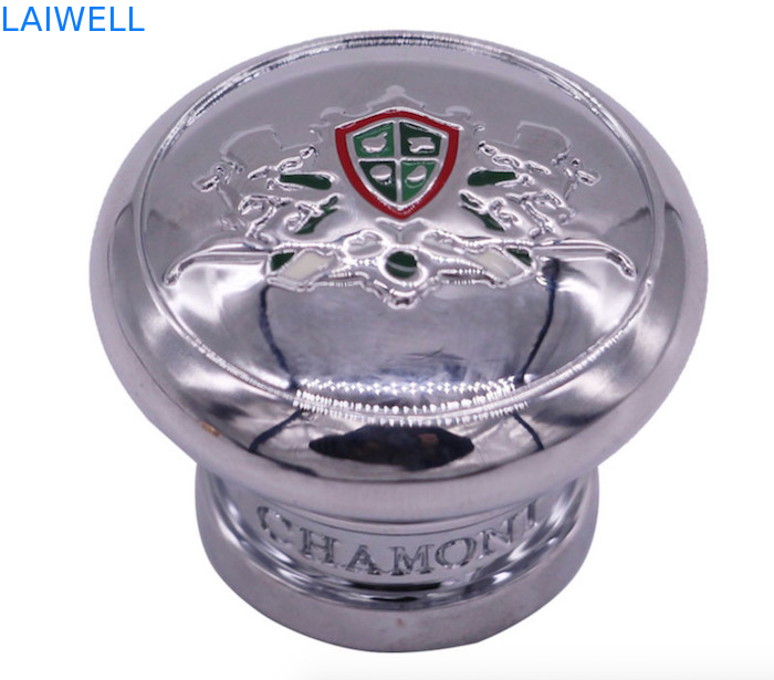 Cappotti per bottiglie di profumi in lega di zinco con rivestimento grigio argento per bottiglie di profumi di fascia alta