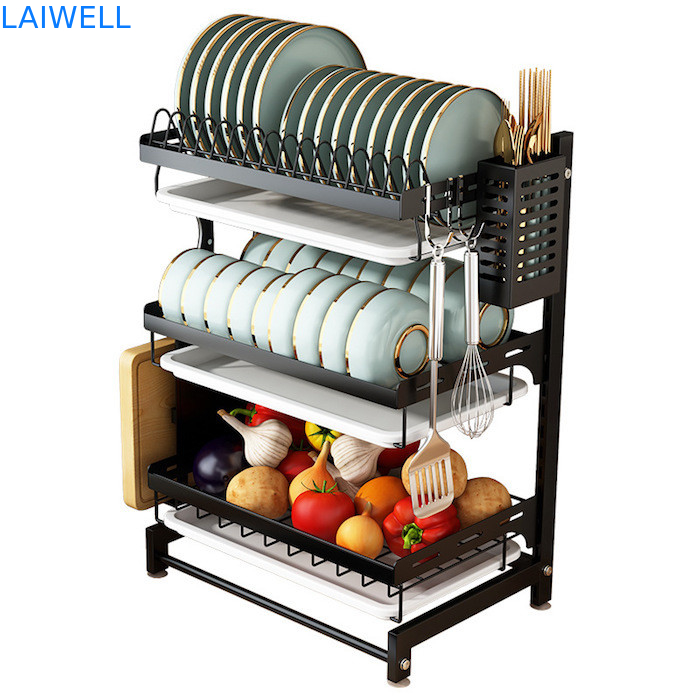 Metallo nero del heght di categoria alimentare di 55.5cm che vuota il portatile dello scaffale di piatto di attaccatura parete/dello scaffale