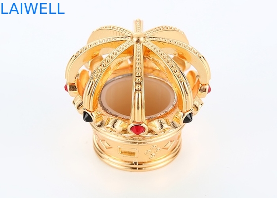 Tappi per flaconi di profumo a corona di design color oro lussuoso lucidato  Materiale in lega di zinco ecologico e adatto alla maggior parte dei flaconi di profumo