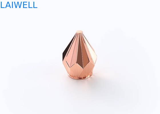 Tappo per flacone di profumo in lega di zinco color oro a forma di diamante unico di lusso per tappi di flaconi di profumo, pressofusione e lavorazione CNC