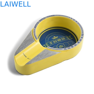 Posacenere tascabile in metallo grigio classico personalizzato per amanti di sigari e sigarette con logo inciso al laser